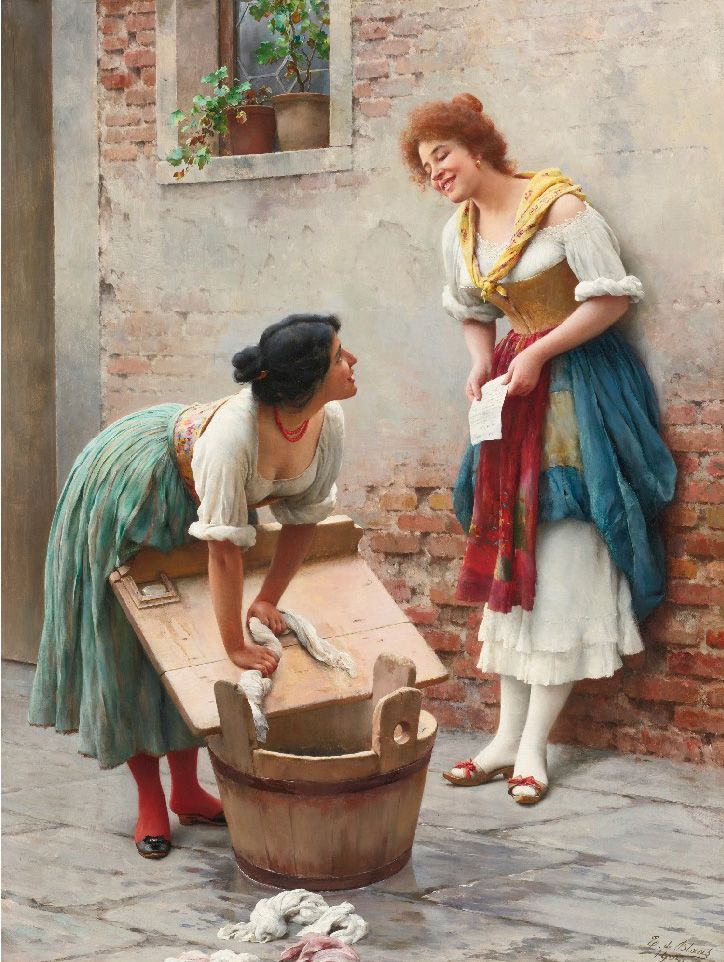 "Обмін новинами", (1904), Еудженіо де Блаас // "Condivisione della notizia", (1904) Eugenio de Blaas